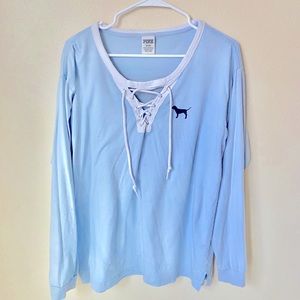 PINK light blue long sleeve tee